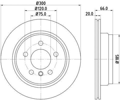 Гальмівний диск зад. F30/F80/F34/F31/F36/F33/F83 11- 1.5-3.0 (PRO) HELLA 8DD355118-271 (фото 1)