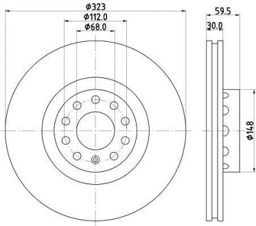 VW PRO Гальмівний диск передн. PHAETON HELLA 8DD 355 118-611