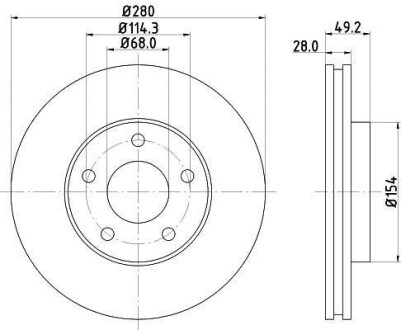 Диск гальмівний HELLA 8DD355127681