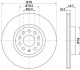 HELLA PRO HIGH CARBON VW Гальмівний диск передній Audi A3 03- VW Golf V, Passat 05- Skoda 8DD 355 127-971