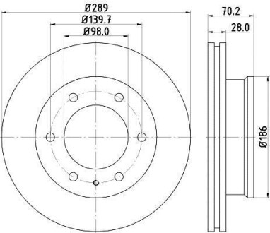 PRO HIGH CARBON FORD диск гальм. передн. BT-50 HELLA 8DD 355 129-181