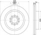 HELLA PRO HIGH CARBON JAGUAR Гальмівний диск передн. S-TYPE II (X200) 4.2 8DD 355 129-191