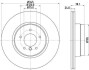 HELLA PRO HIGH CARBON BMW Гальмівний диск задн. X5 (E70), X5 (F15, F85), X6 (E71, E72) 8DD 355 129-321