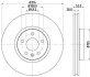 HELLA PRO HIGH CARBON FORD диск гальмівний передн.Galaxy, S-Max, Landrover Freelander, Volvo S60/80 II, V60/70, XC70 06- 8DD 355 129-511