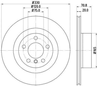 PRO HIGH CARBON BMW Диск гальмівний задн. X3 F25,X4 F26 11- HELLA 8DD 355 129-811