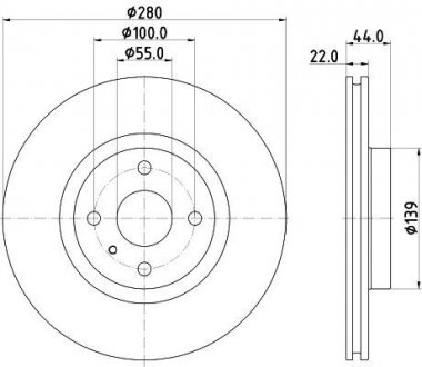 PRO HIGH CARBON MAZDA Гальмівний диск передн. MX-5 15-, FIAT 124 Spider HELLA 8DD 355 132-111 (фото 1)