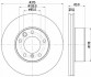 Гальмівний диск перед. MB W460/W461/W463 79- 2.3 -6.0 Pro HC 8DD355132-151