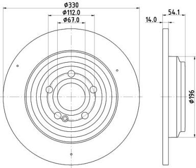 PRO HIGH CARBON DB гальмівний диск задн. GLE V167, C167 HELLA 8DD 355 132-311