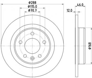 PRO OPEL диск гальм. задн. INSIGNIA 17- HELLA 8DD 355 132-631 (фото 1)
