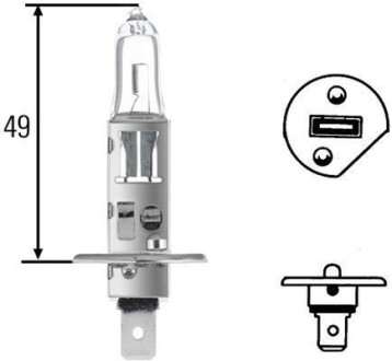 Лампа розжарювання, H1 12V 55W P14,5s HELLA 8GH 002 089-131