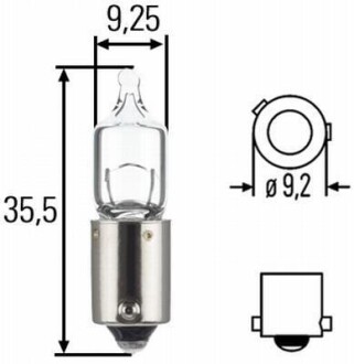 Автолампа BA9S 12V 6WT6W H6W 12V6W HELLA 8GH 007 643-121