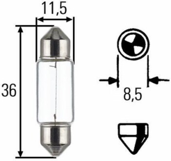Лампа розжарювання C5W, 24 V, SV 8,5 HELLA 8GM 002 092-241