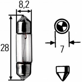 Автолампа SV7-8 12 V 12V3W M12VCP10 HELLA 8GM 002 094-121