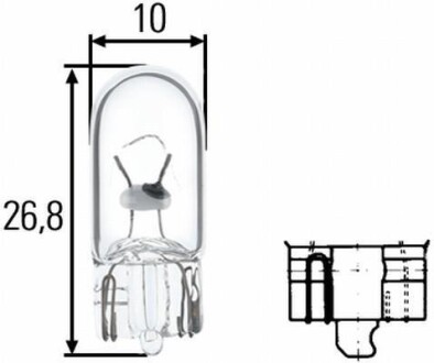 Лампа розжарювання, W5W 24V 5W W 2,1 x 9,5d HELLA 8GP 003 594-251