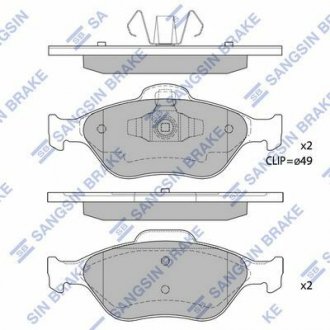 Комплект гальмівних колодок з 4 шт. дисків Hi-Q SP1565 (фото 1)