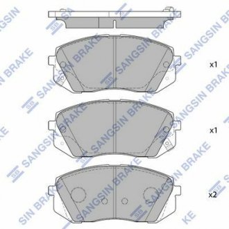 Колодка торм. диск. HYUNDAI SONATA (LF) 16" 14- передн. (SANGSIN) Hi-Q SP1682