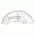 Колодка гальм. барабан. KIA CARNIVAL 2.5V6, 2.9TD 00-01, HYUNDAI Trajet XG 99-01 задн. (вир-во SANGS SA020