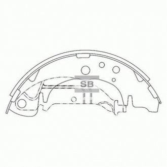 Колодка гальм. барабан. KIA CARNIVAL 2.5V6, 2.9TD 00-01, HYUNDAI Trajet XG 99-01 задн. (SANGS Hi-Q SA020 (фото 1)