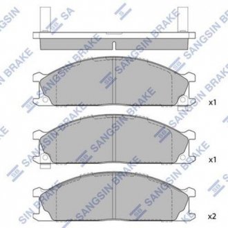 Колодка торм. диск. NISSAN TERRANO, VANETTE -95 передн. (SANGSIN) Hi-Q SP1140