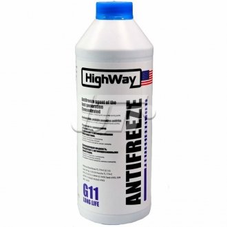 Антифриз-концентрат, G11 (синий), 1.5л HighWay 10026