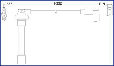 HITACHI Провода высокого напряжения 4 шт. HONDA Civic 1,3-1,6 91-01, Accord 1,8-2,2 90-98 ROVER HITACHI (Huco) 134520