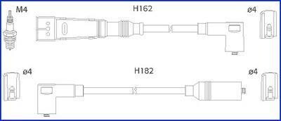 HITACHI VW Комплект проводів високої напруги Golf II,Passat 1.0/1.8 80- HITACHI (Huco) 134704 (фото 1)