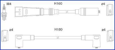 HITACHI VW К-кт высоковольтных проводов Golf,Passat,Caddy,Seat HITACHI (Huco) 134705 (фото 1)