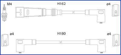 HUCO VW К-кт высоковольтных проводов Golf III,Polo,Vento,Seat 1.4/1.6 HITACHI (Huco) 134707