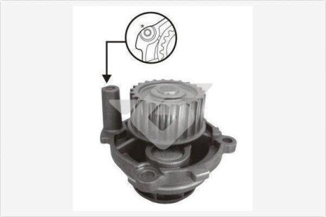Насос водяной A3, A4, A6, Octavia, Bora, Caddy III, Golf IV,V,VI, Passat, Polo, Touran HUTCHINSON WP73 (фото 1)