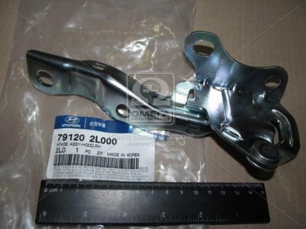 Кронштейн капота правий HINGE ASSY-HOOD RH i30 Hyundai / Kia / Mobis 791202L000 (фото 1)