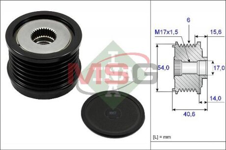 Шків генератора ALFA ROMEO GIULIETTA, GIULIETTA/HATCHBACK FIAT 500L, 500X, BRAVO, BRAVO II, CROMA, CROMA/KOMBI, TIPO JEEP COMPASS, RENEGADE LANCIA DELTA III SUZUKI SX4 S-CROSS 1.3-2.0D 06.05- INA 535 0230 10 (фото 1)