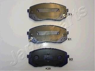 KIA Тормозные колодки передн.Carens III,Sportage,Hyundai ix35,55 05- JAPANPARTS PA-K20AF