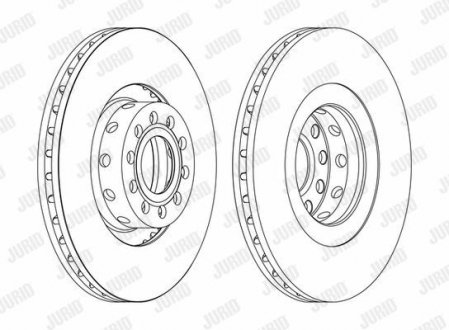 Диск тормозной передний(вент.)(323*30) AUDI A8 2.8 3.0 3.7 4.2 / 3.0TDI 2.5TDI1997- Jurid 562175JC-1