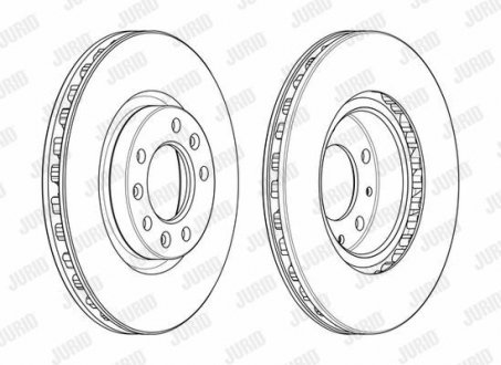 PEUGEOT Гальмівний диск передній 308 II 1.2 1.6 2013-D=283MM Jurid 562991JC-1