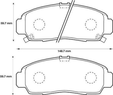 HONDA Тормозные колодки передн.FR-V, Legend 05-,Stream 01- Jurid 572449J (фото 1)