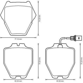 Тормозные колодки перед. (с пр. датч.) AUDI A6/S6 97-05 VW Passat 00-05, Phaeton 02- Jurid 573208J (фото 1)