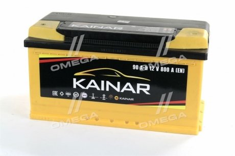 Аккумулятор 90Ah-12v Standart+ (353х175х190),L,EN800 !КАТ. -10% KAINAR 090 261 1 120 ЖЧ (фото 1)