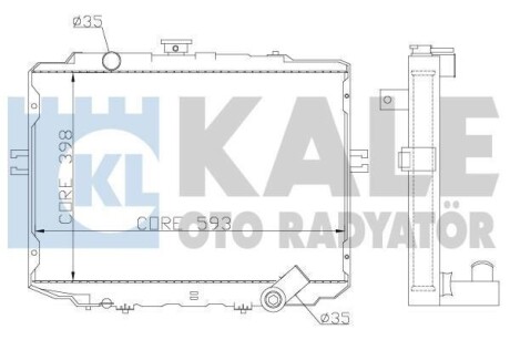 HYUNDAI Радиатор охлаждения H100,H-1 2.5D 97- KALE 342295 (фото 1)