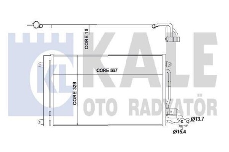 Радіатор кондиціонера Audi A1, Seat Ibiza IV / Toledo IV, Skoda Fabia II OTO RADYATOR KALE 342395