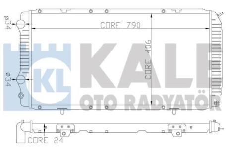 FIAT Радиатор охлаждения Ducato,Citroen Jumper,Peugeot 1.9D/2.8TD 94- KALE 344340 (фото 1)