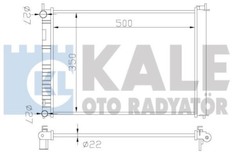 FORD Радиатор охлаждения Fiesta V,Fusion 1.25/1.6 01-,Mazda 2 KALE 349500