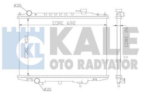 Радиатор охлаждения Nissan NP300 (08-), Pick Up (98-) 2.5D OTO RADYATOR KALE 362900
