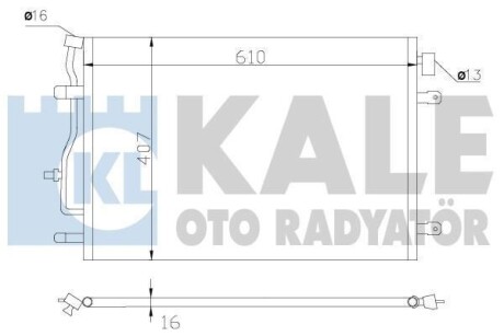 VW Радиатор кондиционера Audi A4/6 00- KALE 375700 (фото 1)