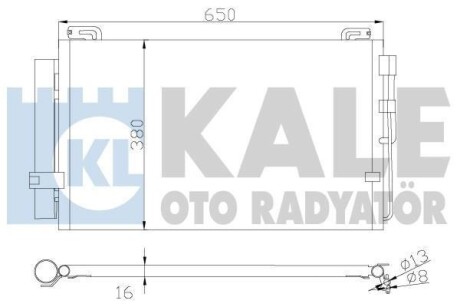 Радіатор кондиціонера Hyundai Matrix (01-) 1.6i, 1.8i OTO RADYATOR KALE 391300 (фото 1)