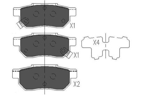 Колодки гальмівні задні Civic -01/Jazz 02- KAVO KBP-2007