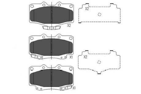 PARTS TOYOTA Гальмівні колодки LandCruiser 3,0-3,4 -02 KAVO KBP-9054 (фото 1)