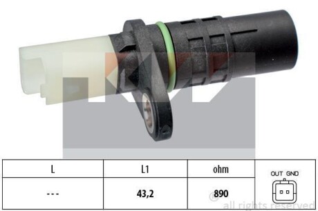 Датчик р/вала, к/вала (аналог EPS 1.953.555/Facet 9.0555) Kw 453 555