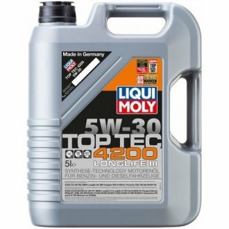 Масло моторн. TOP TEC 4200 5W-30 API SM/CF ACEA A3-04/B4-04/C3-04 (Канистра 5л) LIQUI MOLY 7661 (фото 1)