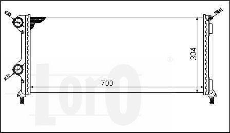Радиатор воды Doblo 1.3-1.9 JTD/MJTD 01- Loro 016-017-0038