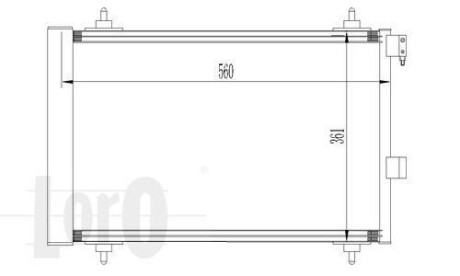 Радіатор кондиціонера Citroen C5 II/III/C6/Peugeot 407 1.6-3.0D 04- Loro 038-016-0015
